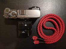 Load image into Gallery viewer, Flat Burgundy Acrylic Camera Strap - Hyperion Handmade Camera Straps
