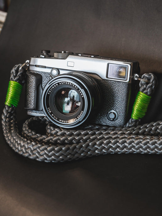 Flat Dark Grey Acrylic Camera Strap - Hyperion Handmade Camera Straps