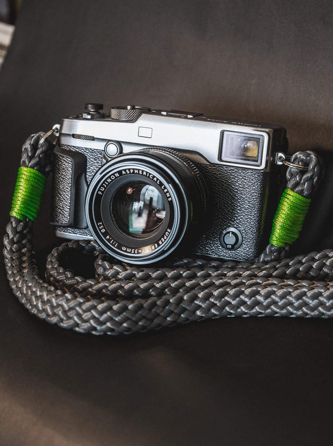 Flat Dark Grey Acrylic Camera Strap - Hyperion Handmade Camera Straps