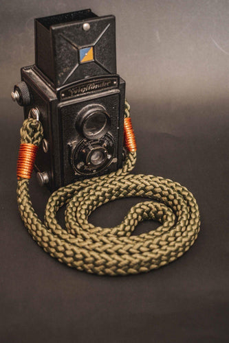 Flat Olive Acrylic Camera Strap - Hyperion Handmade Camera Straps