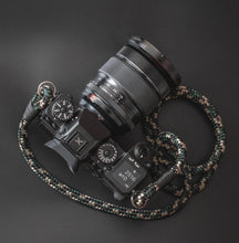 Load image into Gallery viewer, Green -Black-Gold Camera Strap - Hyperion Handmade Camera Straps
