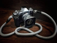 Load image into Gallery viewer, Light Grey Camera Strap - Hyperion Handmade Camera Straps
