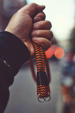 Load image into Gallery viewer, Orange-Black Acrylic Camera Strap - Hyperion Handmade Camera Straps
