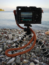 Load image into Gallery viewer, Orange-Black Acrylic Camera Strap - Hyperion Handmade Camera Straps

