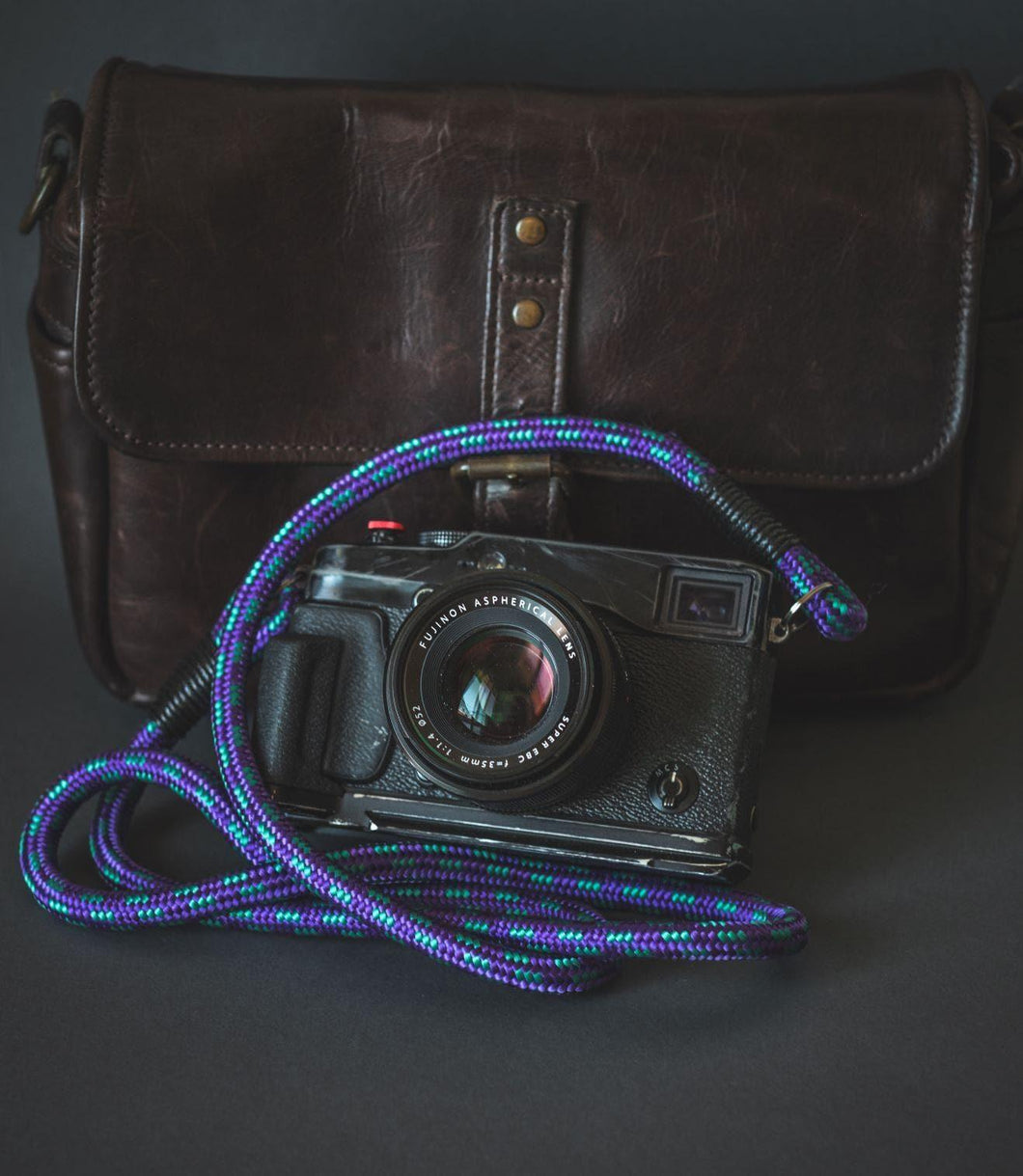 Purple/Green Camera Strap - Hyperion Handmade Camera Straps