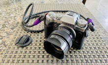 Load image into Gallery viewer, Real Leather Black Braided Camera Strap Round 8mm - Hyperion Handmade Camera Straps
