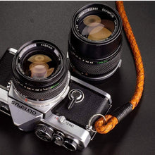 Load image into Gallery viewer, Real Leather Braided Walnut Camera Strap - Hyperion Handmade Camera Straps
