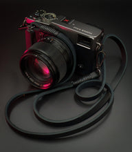 Load image into Gallery viewer, Real Pull-Up Waxed Leather Camera Strap - Black 10mm - Hyperion Handmade Camera Straps
