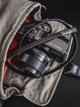 Load image into Gallery viewer, Real Pull-Up Waxed Leather Camera Strap - Black 10mm - Hyperion Handmade Camera Straps
