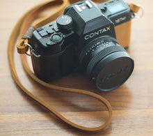 Load image into Gallery viewer, Real Pull-Up Waxed Leather Camera Strap - Cognac 10mm - Hyperion Handmade Camera Straps
