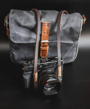 Load image into Gallery viewer, Real Pull-Up Waxed Leather Camera Strap- Dark Brown 10mm - Hyperion Handmade Camera Straps
