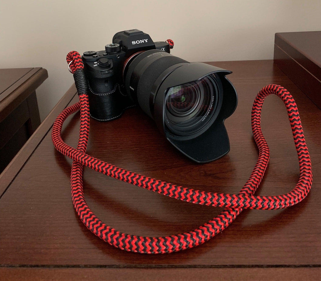 Red-Black Camera Strap - Hyperion Handmade Camera Straps