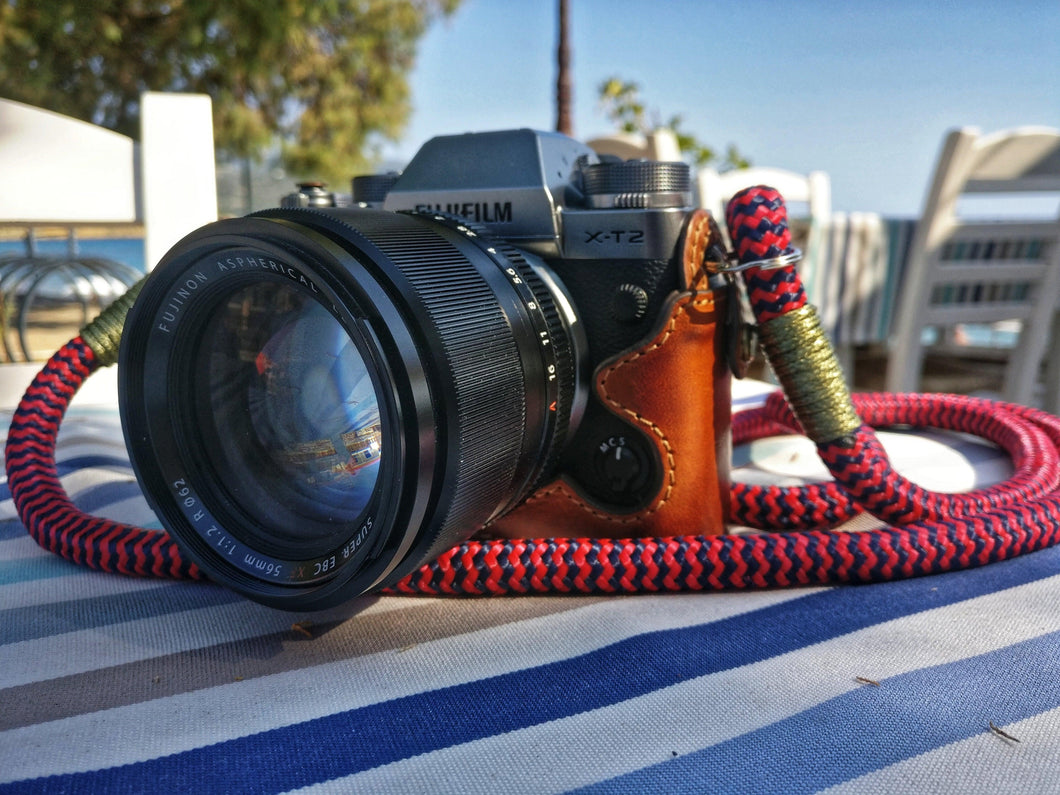 Red-Blue Camera Strap - Hyperion Handmade Camera Straps