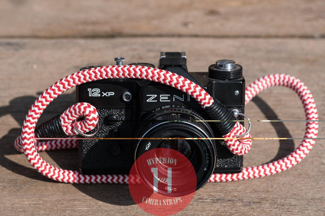 Red-White Camera Strap - Hyperion Handmade Camera Straps