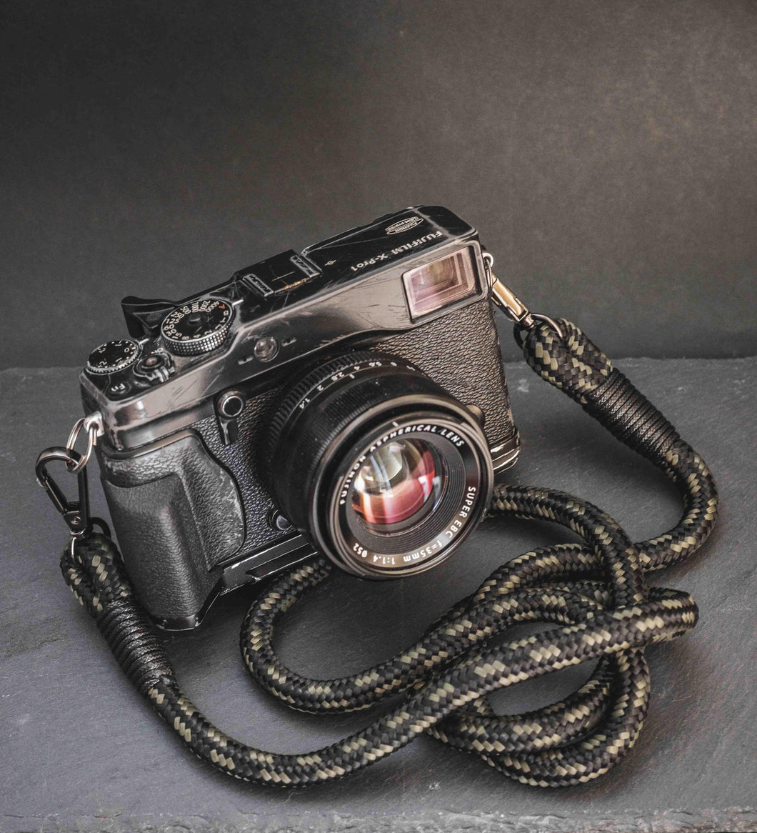 Snake Black/Olive Camera Strap - Hyperion Handmade Camera Straps