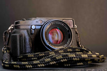 Load image into Gallery viewer, Snake Black/Olive Camera Strap - Hyperion Handmade Camera Straps
