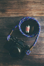 Load image into Gallery viewer, Tartan Blue Camera Strap - Hyperion Handmade Camera Straps
