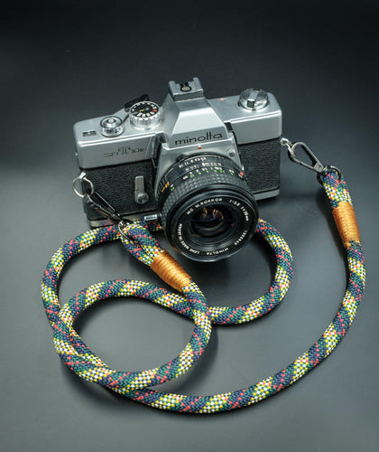 Tartan Blue/Green/Yellow Camera Strap - Hyperion Handmade Camera Straps