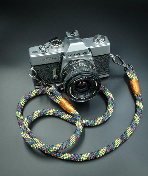 Tartan Blue/Green/Yellow Camera Strap - Hyperion Handmade Camera Straps