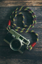 Load image into Gallery viewer, Tartan Blue/Green/Yellow Camera Strap - Hyperion Handmade Camera Straps
