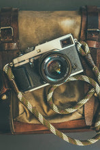 Load image into Gallery viewer, Tartan Olive Camera Strap - Hyperion Handmade Camera Straps
