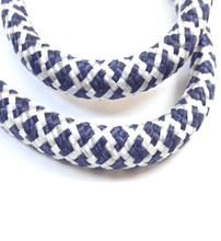Load image into Gallery viewer, Tiled Blue/White Dog Leash - Hyperion Handmade Camera Straps
