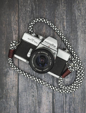 Load image into Gallery viewer, Tiled White/Black Camera Strap - Hyperion Handmade Camera Straps
