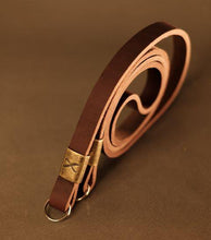 Load image into Gallery viewer, X Leather Camera Strap Dark Brown 15mm - Hyperion Handmade Camera Straps
